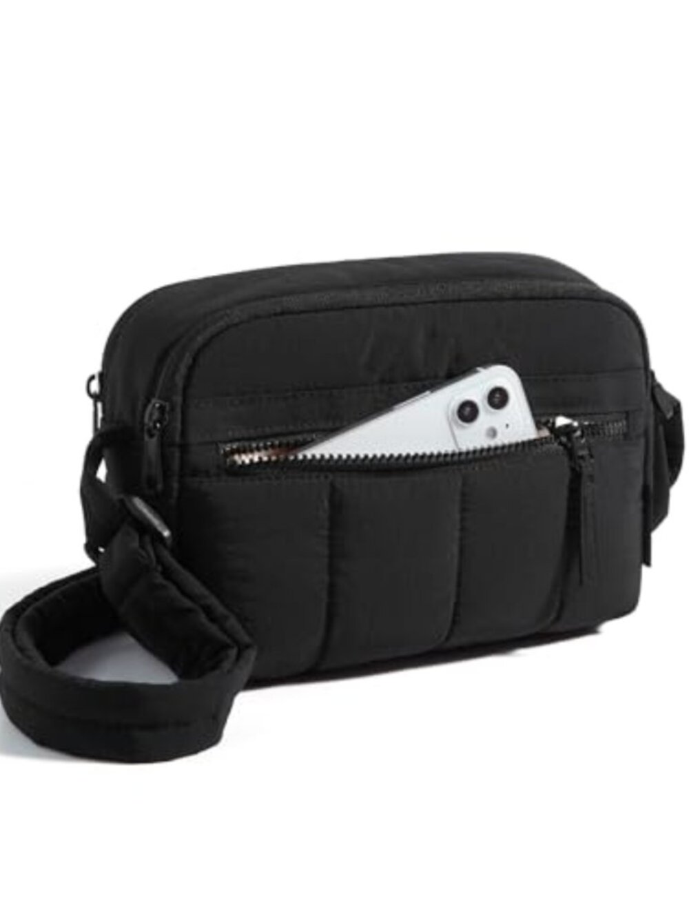Quilted Puffy Crossbody Bag with RFID Blocking Slots for Women